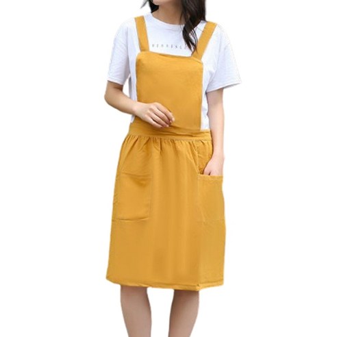 에이치테이블 어린이집 선생님 린넨 앞치마, 머스타드, 1개