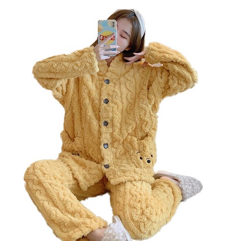 민성컴퍼니 꽈배기 곰돌이 포켓 임산부 잠옷