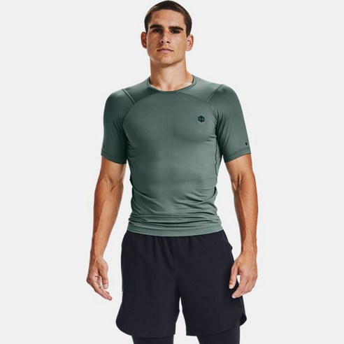 언더아머 남성용 UA RUSH HeatGear 컴프레션 반팔 티셔츠 1353449