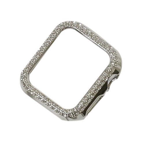 헬로젬 더블라인 큐빅 애플워치 케이스 42mm, Silver