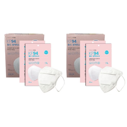 폴리테크 폴리에코 새부리형 황사마스크 대형 KF94 랜덤발송, 화이트, 2개, 50개입