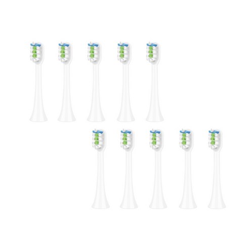 샤오미 수카스 X1 / X3 / X5 전동칫솔 호환용 칫솔모 화이트, 10개