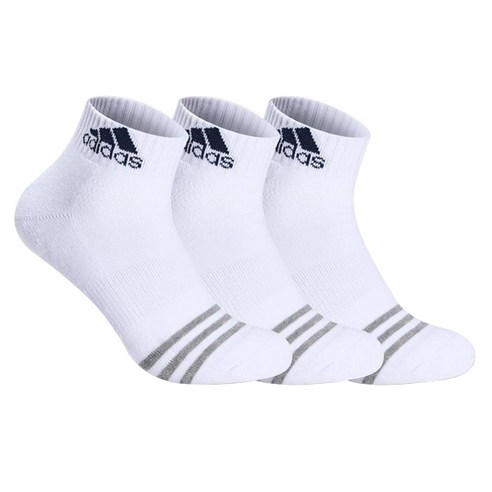   Adidas Men's Mesh Three-Line Cushion Ankle Socks, White