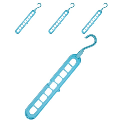 미카엘그라운드 가정용 다기능 접는 다층 옷걸이, 블루, 4개입