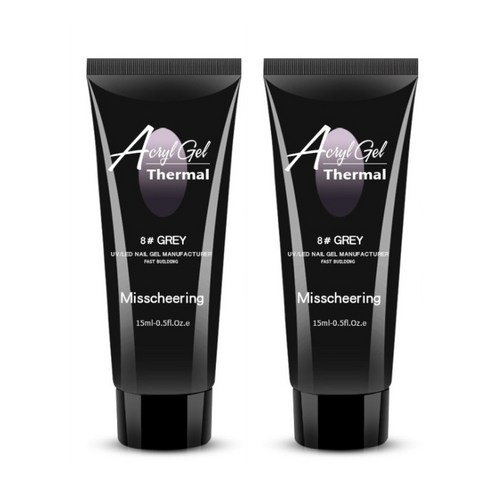 스위스녹스 셀프 네일 인조 손톱 연장 재료 온도 열 반응 폴리젤 15ml, 그레이, 2개