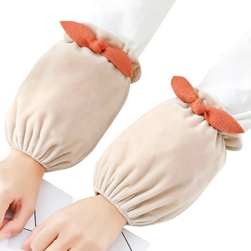 리본 숏스타일 성인용 팔토시, 베이지