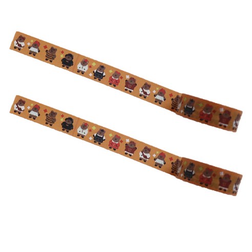 마켓A 쿼카 프린팅 종이 마스킹 테이프 1.5cm x 5m, TYPE 6, 2개