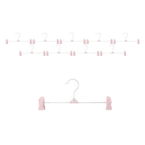 리빙홈디테일 북유럽 바지걸이, 핑크, 10개