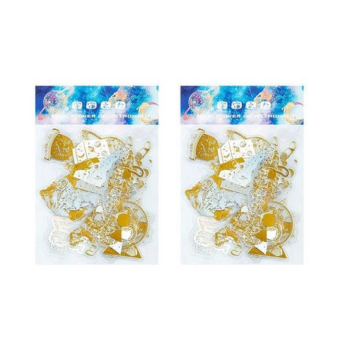 글로리빙 홀로그램 DIY 다이어리 데코 스티커 40p, 2개, 우주정복