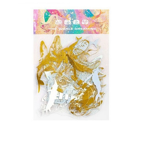 글로리빙 홀로그램 DIY 다이어리 데코 스티커 40p, 1개, 고래의 꿈