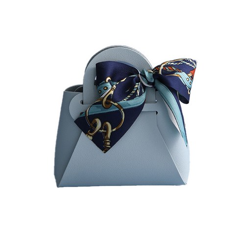 정월나나 답례품 결혼식 기념일 미니 핸드백 기프티 박스, 블루, 1개