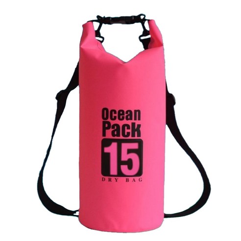 w에이블 방수 비치 수영 드라이 백팩 15L, 07 분홍색