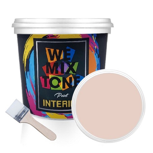 WEMIXTONE 내부용 INTERIOR 수성 페인트 1L + 붓, WMT0523P01(페인트), 랜덤발송(붓)