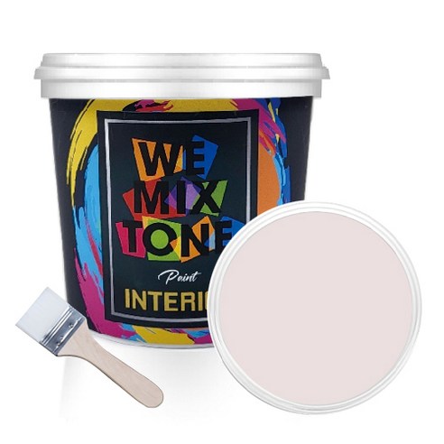 WEMIXTONE 내부용 INTERIOR 수성 페인트 1L + 붓, WMT0231P01(페인트), 랜덤발송(붓)