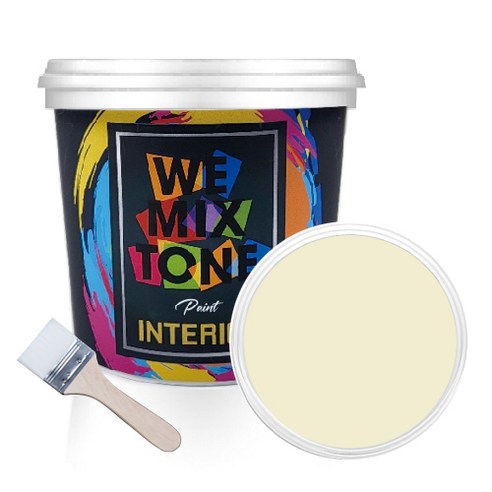 WEMIXTONE 내부용 INTERIOR 수성 페인트 1L + 붓, WMT0163P01 + 랜덤 발송, 1세트