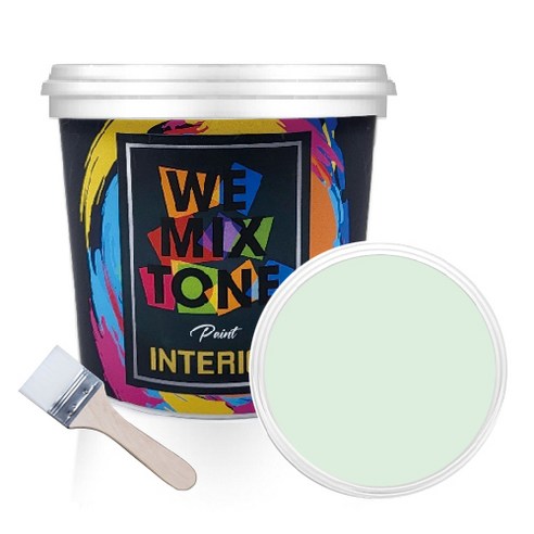 WEMIXTONE 내부용 INTERIOR 수성 페인트 1L + 붓, WMT0441P01(페인트), 랜덤발송(붓)