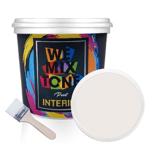 WEMIXTONE 내부용 INTERIOR 수성 페인트 1L + 붓, WMT0221P01(페인트), 랜덤발송(붓)