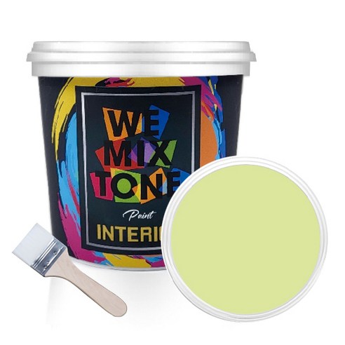 WEMIXTONE 내부용 INTERIOR 수성 페인트 1L + 붓, WMT0465P01(페인트), 랜덤발송(붓)