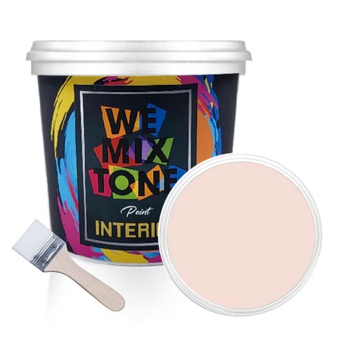 WEMIXTONE 내부용 INTERIOR 수성 페인트 1L + 붓, WMT0373P01(페인트), 랜덤발송(붓)