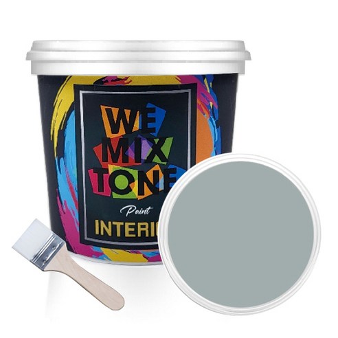 WEMIXTONE 내부용 INTERIOR 수성 페인트 1L + 붓, WMT0131P01 + 랜덤 발송, 1세트