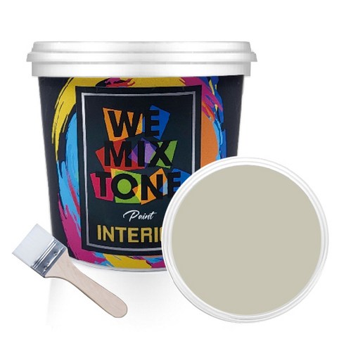 WEMIXTONE 내부용 INTERIOR 수성 페인트 1L + 붓, WMT0167P01 + 랜덤 발송, 1세트