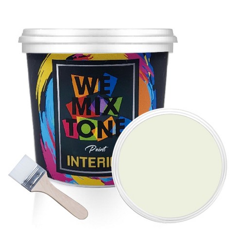 WEMIXTONE 내부용 INTERIOR 수성 페인트 1L + 붓, WMT0311P01(페인트), 랜덤발송(붓)