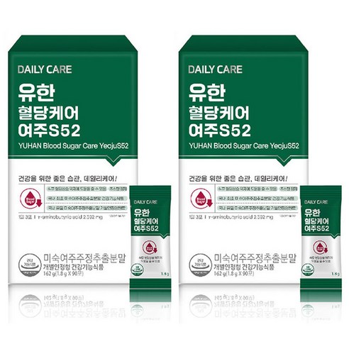 유한양행 혈당케어 여주 S52 90p, 162g, 2개