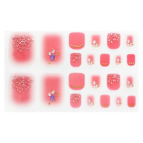 가비즈 젤 패디 네일 스티커 66p, 07 핑크톡톡조각, 1세트