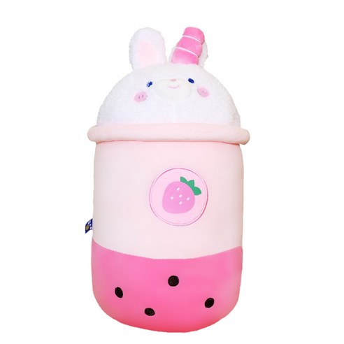 해솔 버블티 카페 안고자는 수면 애착 인형, 60cm, 토끼(핑크)