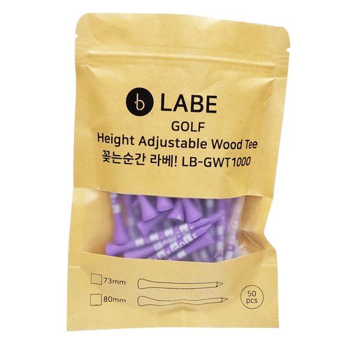 라베 프리미엄 골프우드티, 바이올렛, 50개