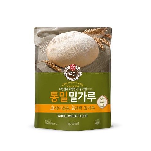 백설 통밀밀가루, 1kg, 1개