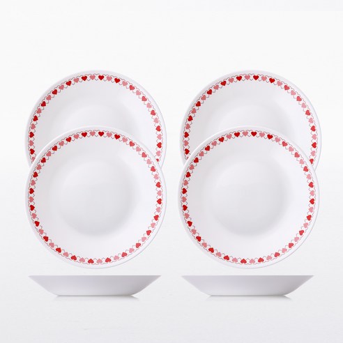 파이렉스 밀크글라스 중접시 6p, 하트