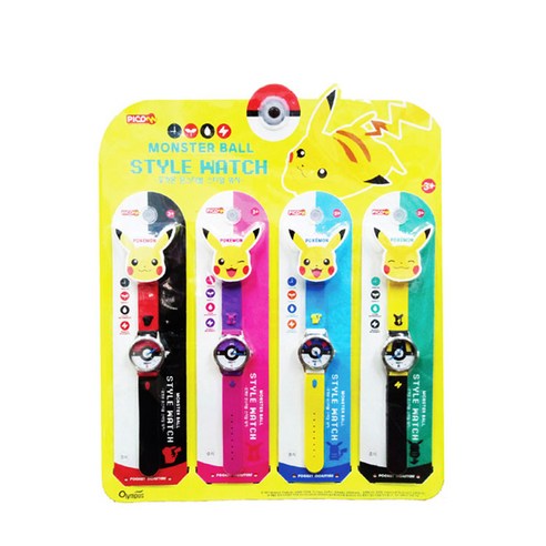 포켓몬 몬스터볼 스타일 워치 4p 세트, 혼합색상