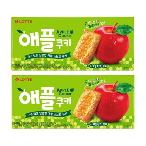 롯데제과 애플쿠키, 230g, 2개