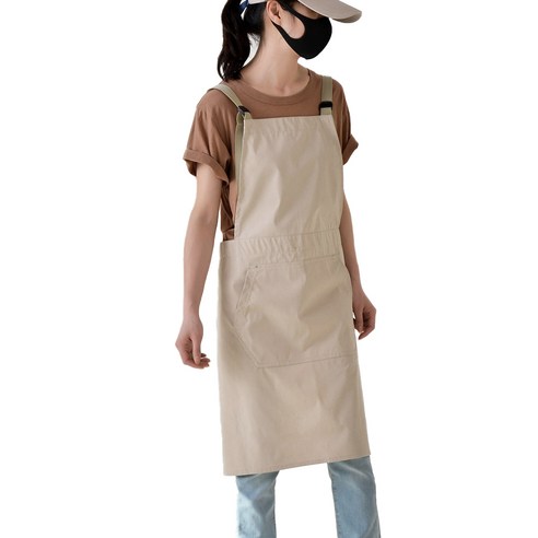 재니스토리 작업용 방수 앞치마, 베이지, 1개