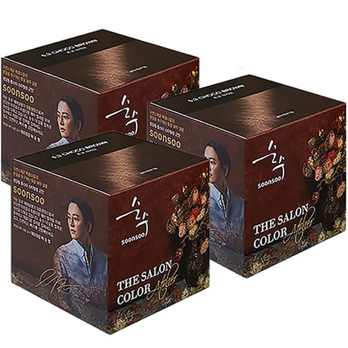순수 더 살롱 컬러 아뜰리에 염모제, 초코브라운, 3개