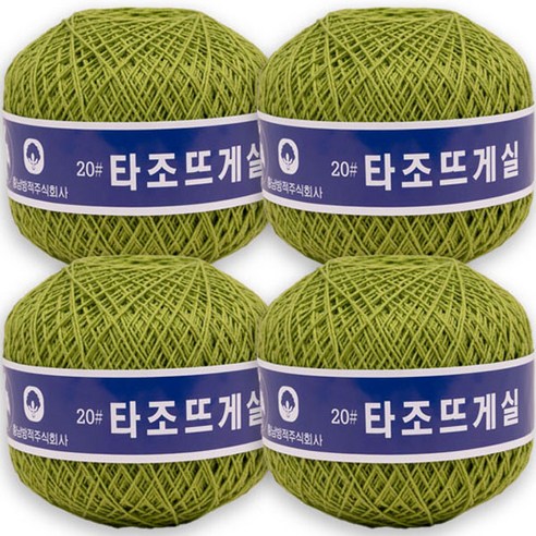 타조 순면 20수 구정뜨개실 4p, 109 올리브그린, 4개