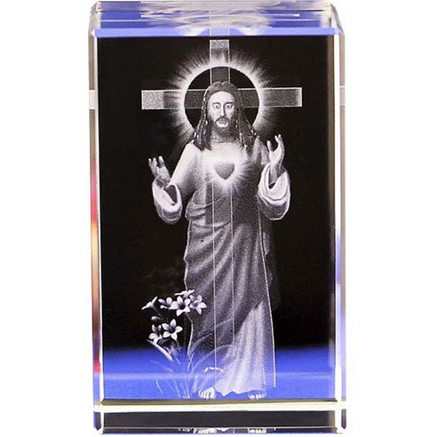 앤도 크리스탈 십자가 장식 6 x 6 x 10 cm, 혼합색상, 1개