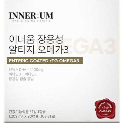 이너움 장용성 알티지 오메가3 108.81g, 90정, 1개