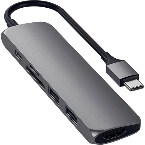 칼디짓ts4 사테치 USB C타입 6n1 알루미늄 슬림 멀티포트 허브 어댑터 V2 ST-SCMA2M, Space gray Best Top5