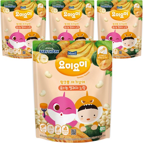 요미요미 유기농 쌀과자 25g, 노랑, 4개