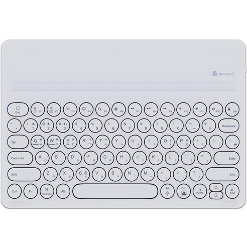 라이노핏 휴대용 충전식 7컬러 LED 블루투스 무선 텐키리스 키보드 281.9 x 196.9 mm, 블랙, RBK-1300 로지텍블루투스키보드