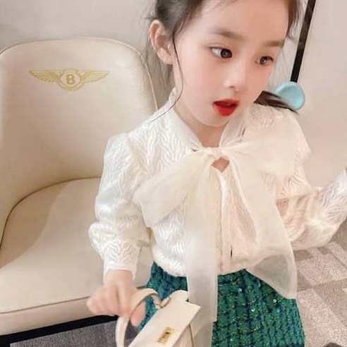여아용 더블 쉬폰 리본 블라우스 CCV57GBL390