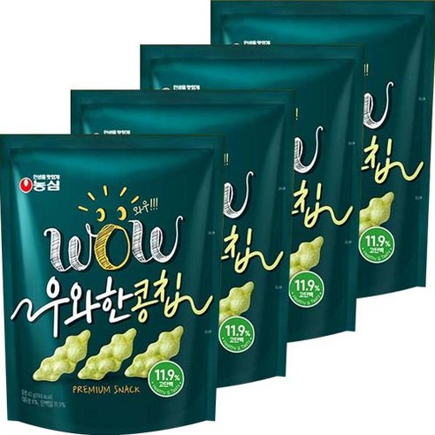 농심 우와한 콩칩, 4개, 42g