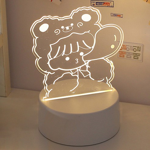 쿼르디 LED 아크릴 3D 무드등 USB형, 소녀