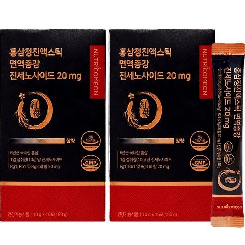 뉴트리커먼 홍삼정 진액 면역증강 진세노사이드 20mg 15p 선물세트 + 쇼핑백, 150g, 4개