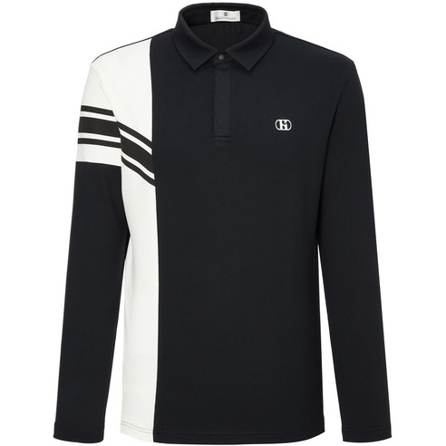 헤지스골프 BRITISH CLASSIC 반전 배색 소프트 기모 카라 티셔츠