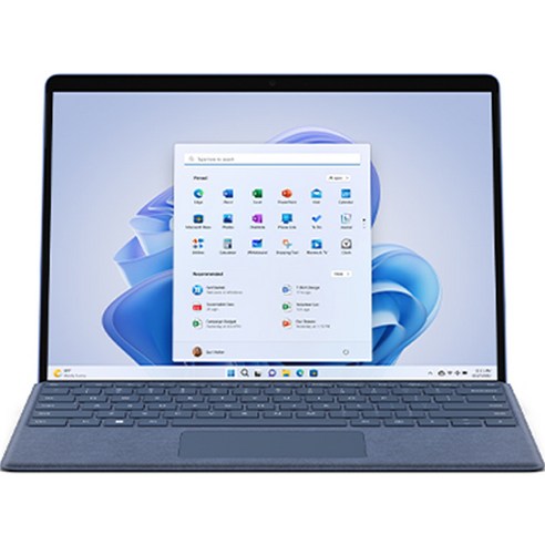  고성능 노트북을 선택하는 사람을 위한 최고의 옵션 마이크로소프트 2022 서피스 프로9 노트북 13 + 키보드, 256GB, Sapphire(노트북), Sapphire(키보드), QEZ-00049/8XA-00113, 코어i5, WIN11 Home, 8GB