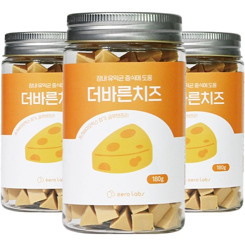 제로랩스 반려동물 더바른 져키 180g, 3개, 치즈