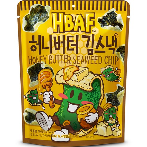 바프 허니버터 김스낵, 40g, 1개